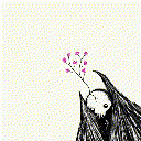 Flower crow drawing